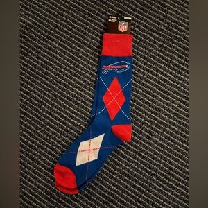 NWT NFL Argyle Buffalo Bills Red White Blue Socks Men’s 5-10, Women’s 6-10